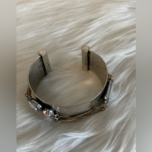 Costume Cuff Bracelet Jewels Silver Tone - Picture 5 of 5